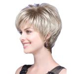 Styling and Permed Human Hair Extension short straight lace front wigs