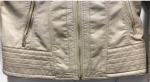 Stone Color Ladies PU Jacket Slim Fit Biker Jacket With Multi Topstitching