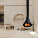 Freestanding wood burning fireplace indoor steel stove heating decorative round