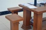 Wooden Grain Classic Aluminum Chair Eco Friendly Waterpoof Furniture