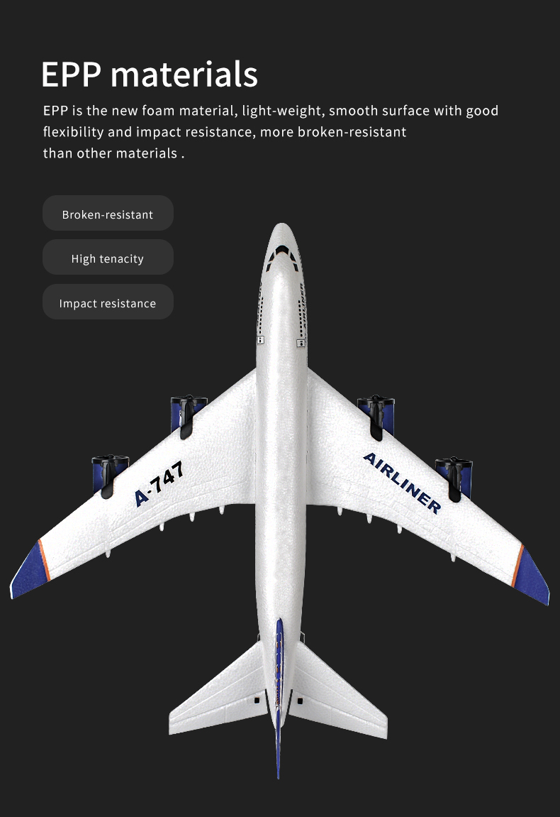Simulated Remote Controlled Glider 2.4g Fixed Wing Aircraft Ready-to-Go Children's RC Electric Toy Three Passenger Plane