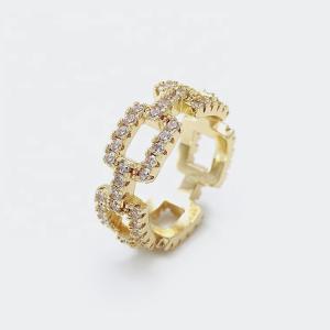 China Customized Chain Rings Clear CZ Real Sterling Silver 925 Jewellery for Women and Men wholesale
