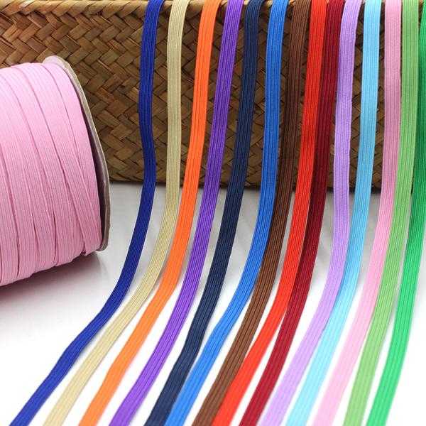 Stock 3mm 5mm Flat White And Black Knitted Polyester Elastic Band Ear Loop