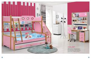 China hot sale kids bedroom furniture kids bunk bed with dragged bed A01B on sale