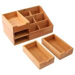 Accessories Storage Customized Logo Multi-small Space Bamboo Storage Box for