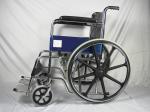 ISO Foldable Steel Wheelchair With Solid Castor Rear Wheel