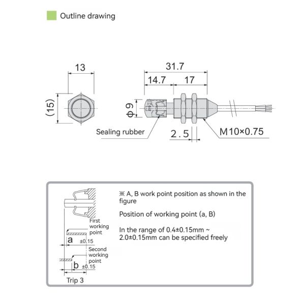 IP67 Protective ZTSM10P Contact Sensor CNC Machine Tools 3mm Stroke Limit Switch CNC Lathe NPN Normally Open/closed