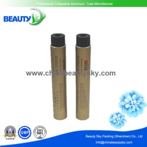 China Empty Aluminium Tubes for PH&lt;7 Hair Color cream Packaging with Golden color finishing surface 28mm Dia. wholesale