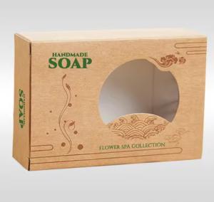 China Full Color Printing Brown Kraft Paper Small Handmade Soap Packaging Paper Box Custom wholesale