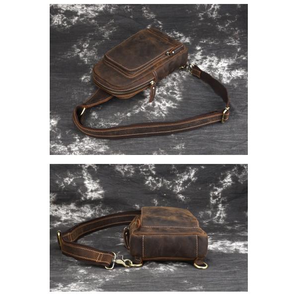 Functional Customized Cowhide Leather Sling Crossbody Backpack for Travel Hiking