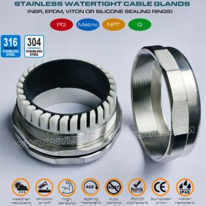 China 304 Stainless Steel Waterproof Cable Gland, 65~70mm Adjustable 316 Stainless Steel M88x2 Metric Cable Gland Connector IP68 for Large Cables wholesale