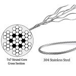 Corrosion-Resistant 0.5mm 7x7 Stainless Steel Wire Rope Grade 304/316 for