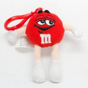 China M&amp;M’ Character Red Keychain Plush Toys wholesale