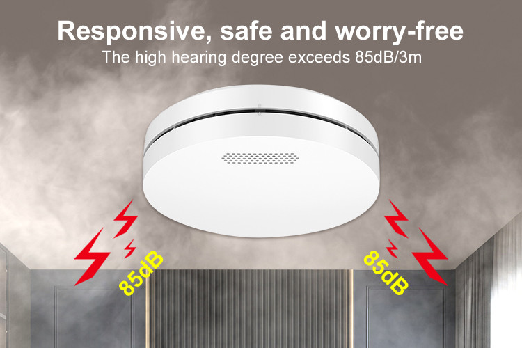 10 Year Battery Photoelectric Interlinked Smoke Alarm Battery Powered Smoke Alarm