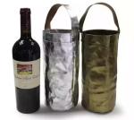 Washable Kraft Paper Single Wine Bottle Bag Thermal / Tear Resistant Portable