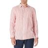 Buy cheap Stripe Red S M L Mens Casual Linen Shirts Open Neck Button Closure from wholesalers