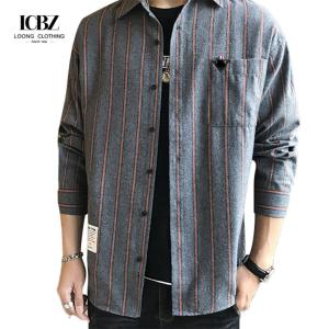 China Full Sleeve Length Viscose/polyester/spandex Spring Men's Striped Shirt in Hong Kong Style wholesale