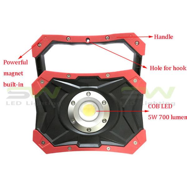 700 Lumen Solar Powered Work Lights Round COB LED Type Long Beam Distance