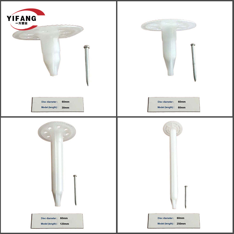60mm Zinc Plating HDPE Insulation Nail With Plastic Frame