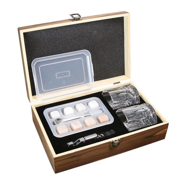 Whiskey Stainless Steel Stones Gift Set 8 Golden Ice Cubes Reusable Chilling