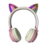 Flash Light Cute Cat Ears Wireless Bluetooth Headphones Kid Girls Stereo Headset