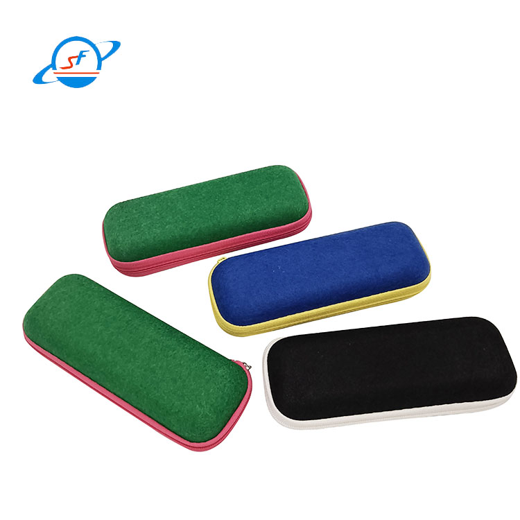 Linen FELT Zipper Eyeglass Case Sports Sunglasses Case 164mm Length