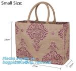 Custom eco friendly waterproof tote shopping jute pouch bag burlap linen packing