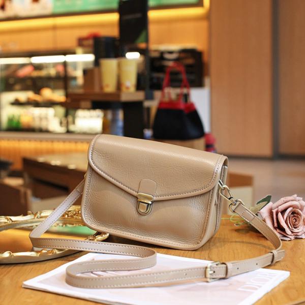 2024 Genuine Leather Shoulder Crossbody Bag with Polyester Lining and Large Capacity