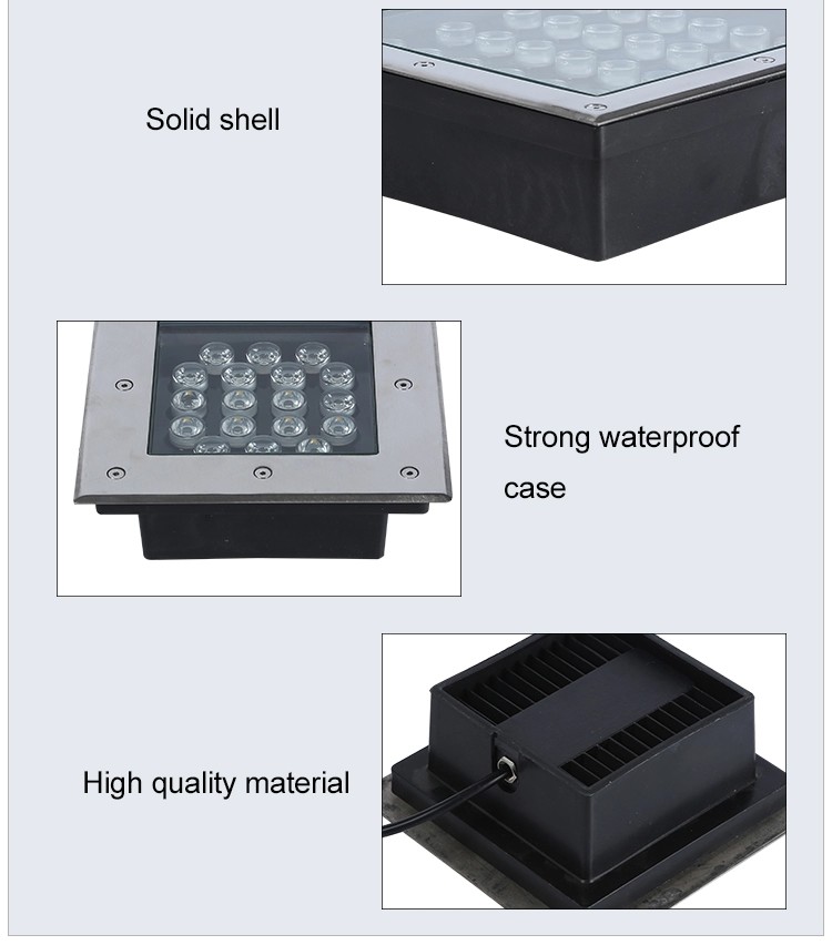 Ip68 24V Underwater LED Lights Stainless Steel Tempered Glass Material