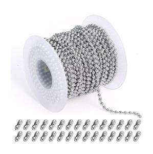 China Plain Finish Stainless Steel Ball Chain Bead Belt Chain for Jewelry Making Supplies on sale