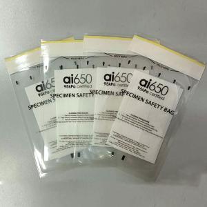 China Biohazard 167mmx283mm Ziplock 95kPa Specimen Transport Bag wholesale