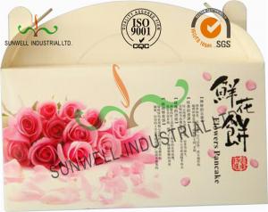 China Flower Cookies Cardboard Food Packaging Boxes , Disposable Cardboard Food Containers wholesale