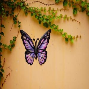 China 3D Metal Hanging Butterfly Wall Decor Gorgeous Multicolor For Home Yard wholesale