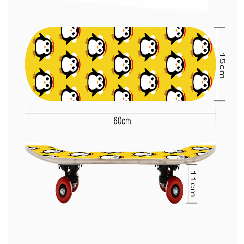 Wooden Promotional Colorful Children Skateboard Logo Customized