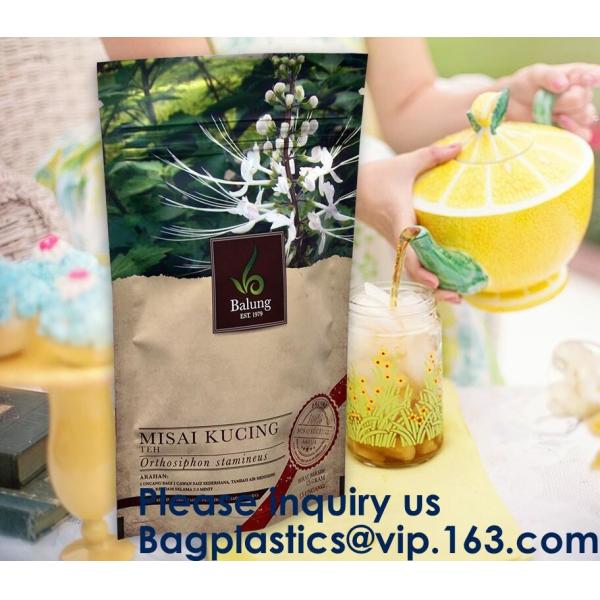 Custom Print Biodegradable Foil Packaging Soft Zipper Stand Up Bottom Gusset Plastic Drinking Pouches Bags With Straws