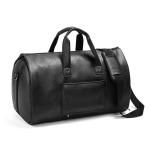 Black PU Leather Oxford Cloth Travel Duffle Bag Accept Customized Logo