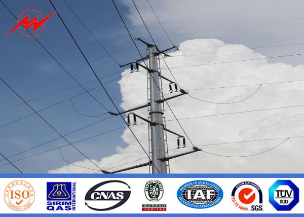 110 Kv 40M 33kv Galvanized Steel Electric Tubular Pole For Transmission Power
