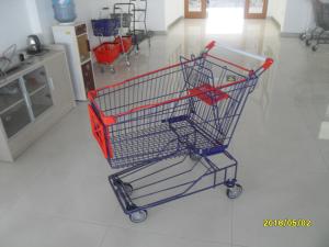 China Supermarket 150L Wire Shopping Carts With 4 Flat Casters 1010x580x1016mm wholesale