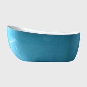China Modern 1.7m Blue Drainer Wall with Brillante Soaking for Bathroom Acrylic Freestanding Bathtub wholesale