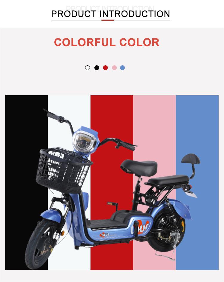 350W Brushless Electric Bike Scooter With Pedals 48V Lead Acid Battery And LED Display