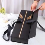 Black Empty Valentines Cardboard Flower Boxes Wholesale OEM