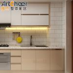 Customized Wood Veneer Kitchen Cabinet Furniture with Island Durable and Modern