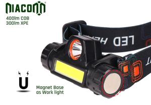 China 8 Watt Power Waterproof Rechargeable Headlamp Magnet Base 1500mAh Battery wholesale