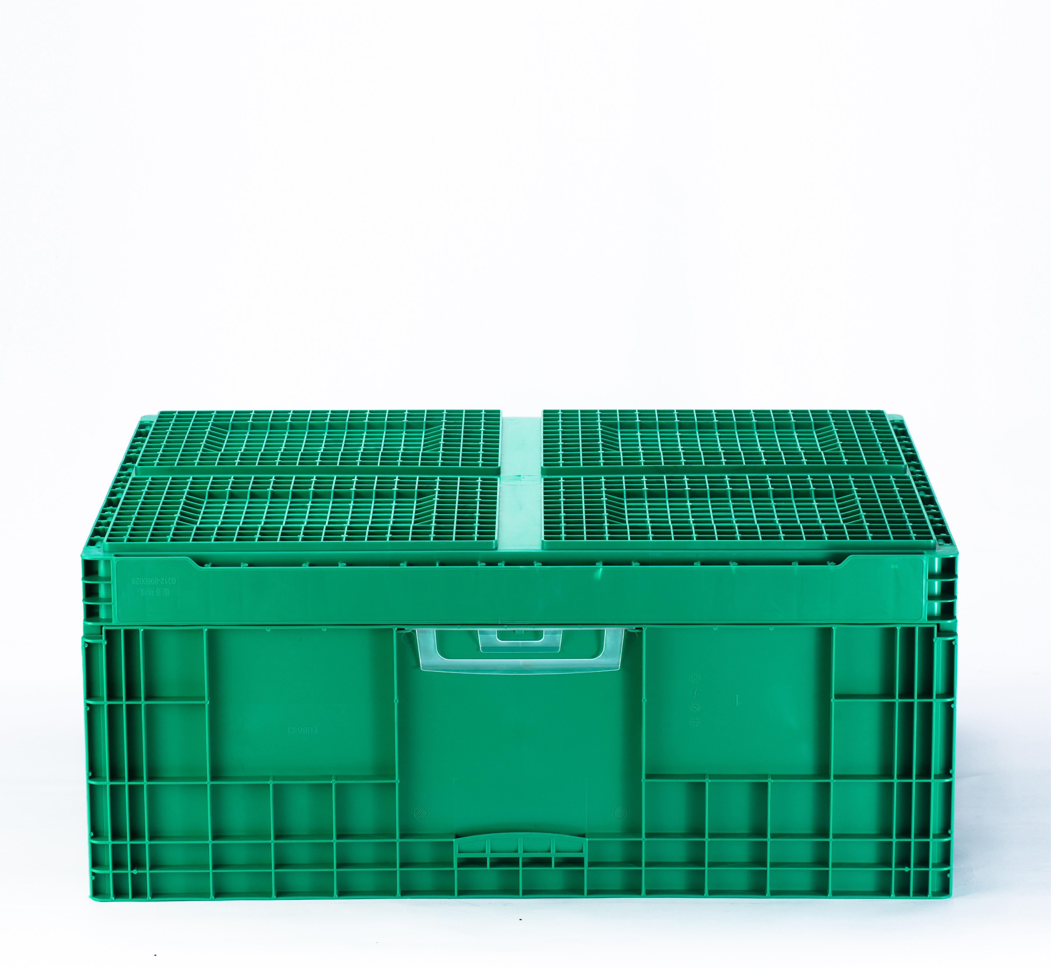 Supermarket Foldable Stackable Plastic Vegetable Container with Customized Color