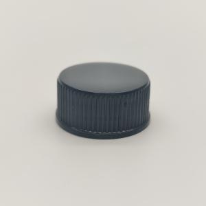 China Ribbed Wall 20/400 Black Plastic Screw Caps For Lotion Bottle wholesale