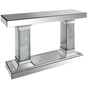 China ODM Mirrored Furniture Slim Console Tables Glass For Hallway Living Room wholesale