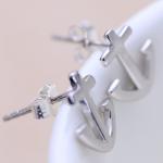925 Sterling Silver Anchor Shape Stud Earrings Women Jewelry (XH041998W)