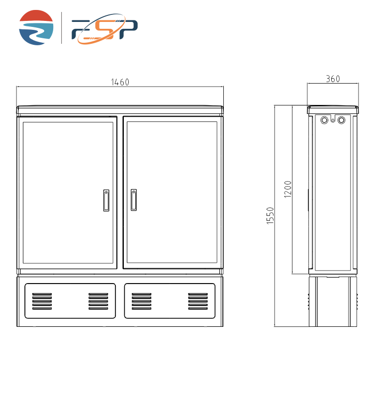 Wired LAN Network FDC 576A IP65 FTTH SMC Outdoor Fiber Distribution Cabinet with 10