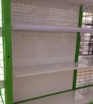 Light Duty Supermarket Gondola Shelving / Pharmacy Display Rack Metallic Shop