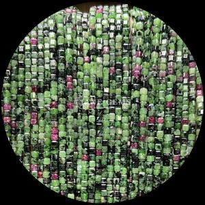 China Gemstone Cube Beads Ruby Zoisite Tiger's Eye Loose Strands Square Beads for DIY Jewelry Making wholesale